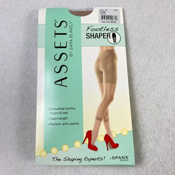 SPANX Assets‎ by Sara Blakely Footless Shaper Tights Pantyhose Nude Brown Size 6 - Picture 1 of 7